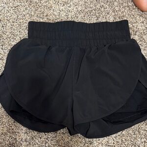 Women's Black High-Waisted Shorts